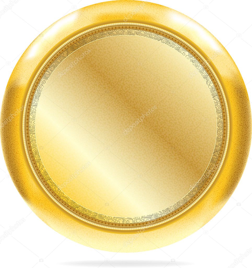 Blank golden button #1 with texture | Vector. AI 10