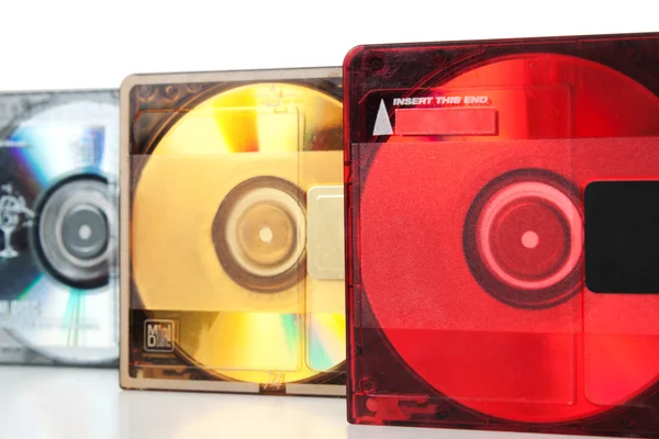 Optische Mini Discs Zur Speicherung Von Audioinformationen — Stockfoto