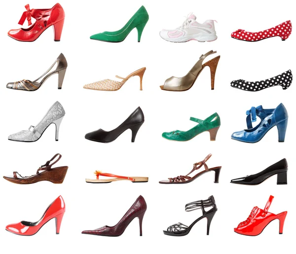 Állítsa be a női cipő. Jobb láb | Elszigetelt — Stock Fotó