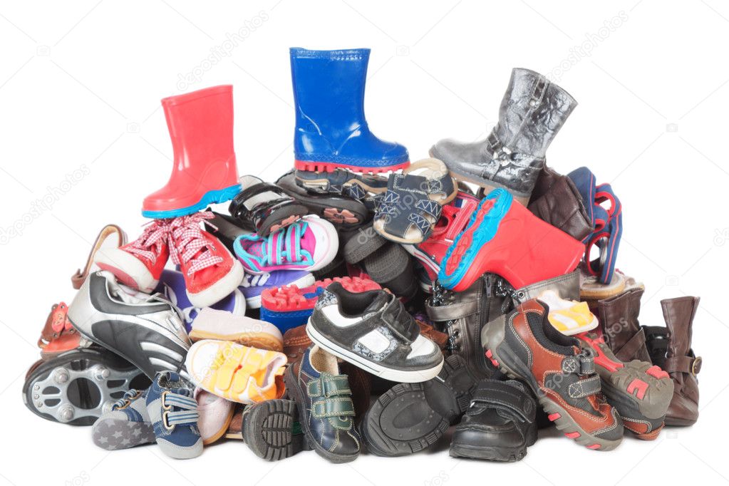 Pile of child shoes | Isolated
