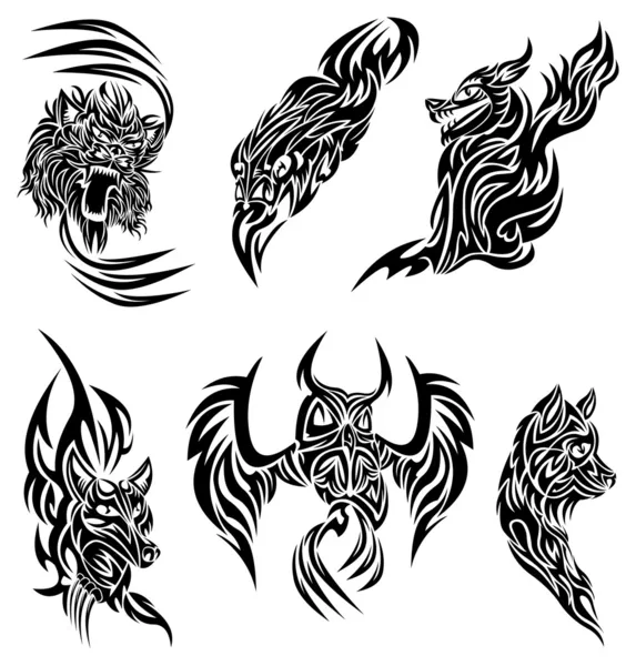野生动物纹身 — 图库矢量图片