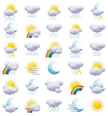 Weather icons clipart