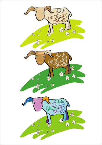 The lamb is grazed on a meadow — Stock Vector
