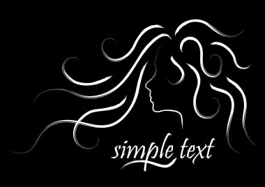 Black & white hair logo clipart