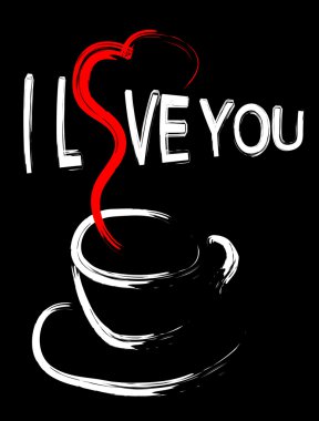 Сup of coffee for Valentine's day clipart