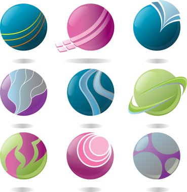 Orb logo elements clipart