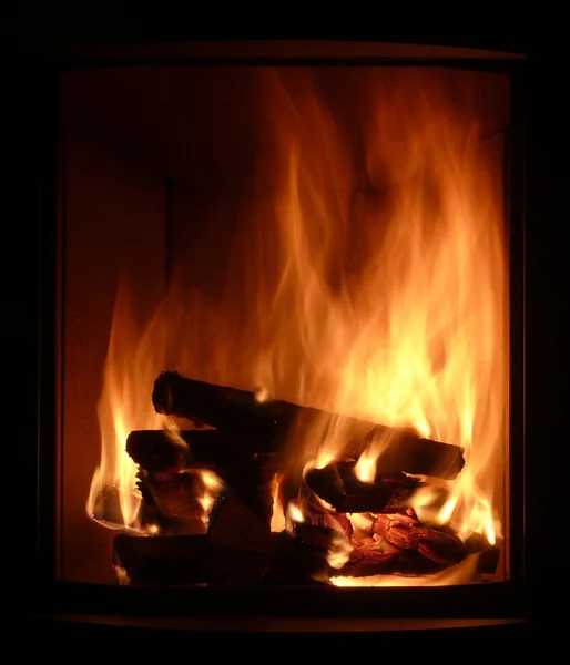 Ogień w piecu — Zdjęcie stockowe