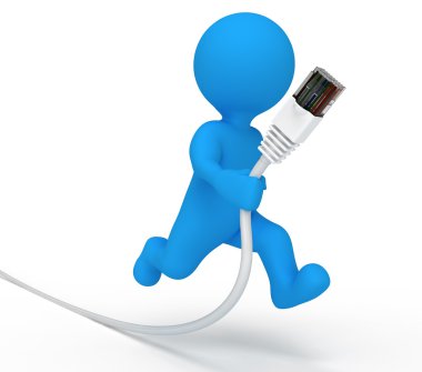Service man data cable clipart
