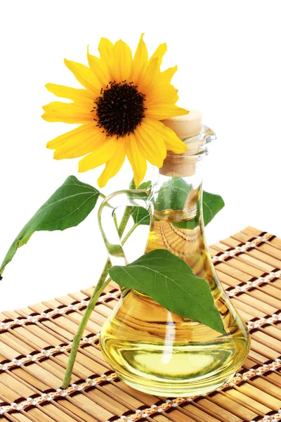 Láhev slunečnicového oleje — Stock fotografie