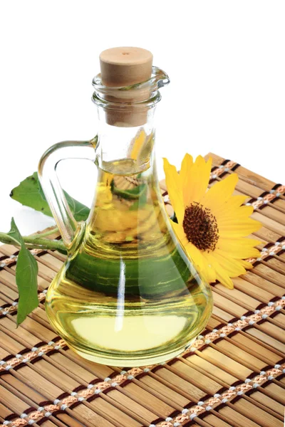 Láhev slunečnicového oleje — Stock fotografie