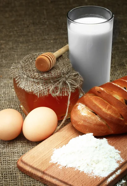 stock image Bread, milk