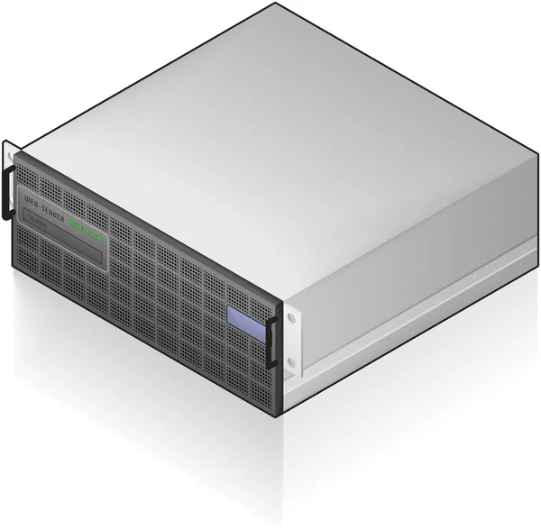 単一のサーバーユニット等価3Dアイコン コンピュータハードウェアアイコンセットの一部 — ストックベクタ