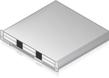Silver Low Profile Single Server Unit Isometric 3D Icon (part of the Computer Hardware Icons Set) clipart