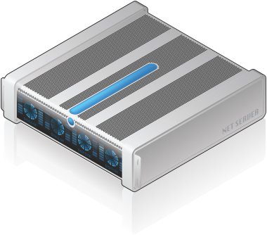 Futuristic Low Profile Single Server Unit Isometric 3D Icon (part of the Computer Hardware Icons Set) clipart