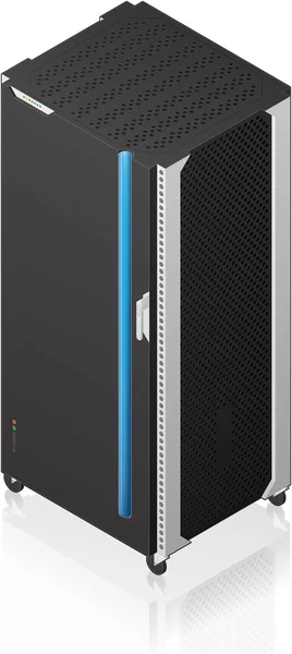 未来派单个服务器机架等距 计算机硬件图标集的一部分 — 图库矢量图片