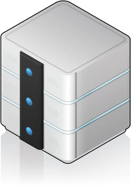 Icona Isometrica Con Rack Server Singolo Medie Dimensioni Futuristica Parte — Vettoriale Stock