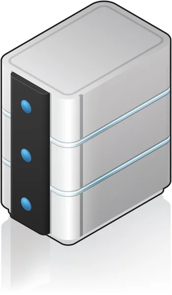 Icona Isometrica Futuristica Del Server Tower Parte Del Set Icone — Vettoriale Stock