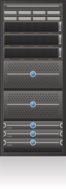 Tek sunucu raf 2d simgesini (parçası bilgisayar donanım Icons Set)