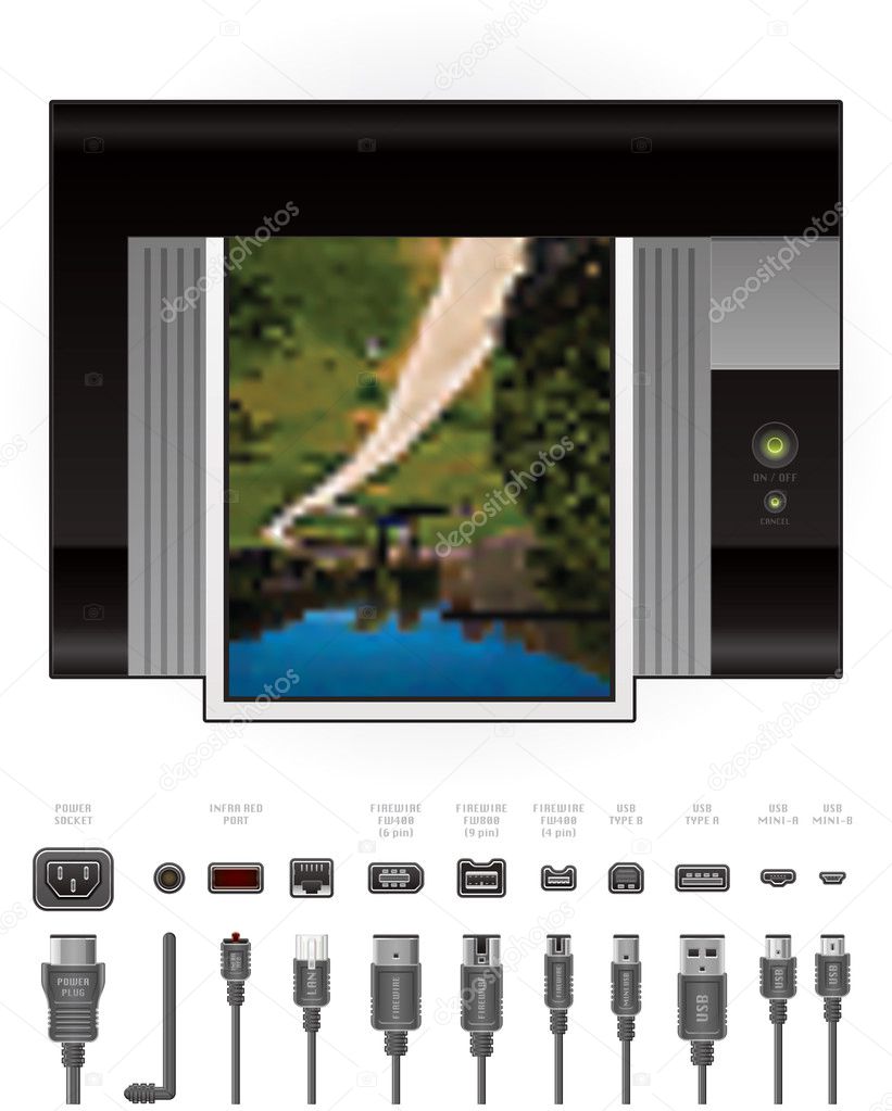 LaserJet Printer + Cables & Ports