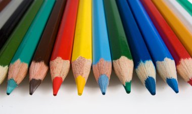 Renkli kalem gruplarının tıkanması