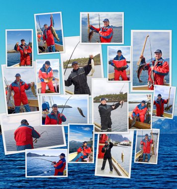 Norveç 'te balıkçılık kolajı