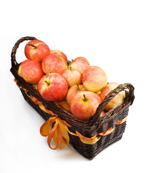 stock image Basket with apples isolated on the white