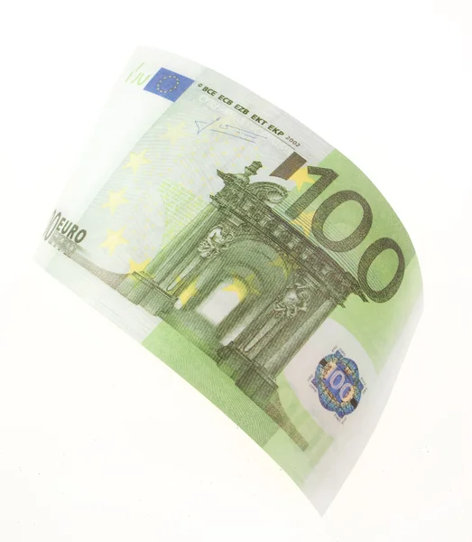 Billetes de cien euros aislados sobre fondo blanco — Foto de Stock