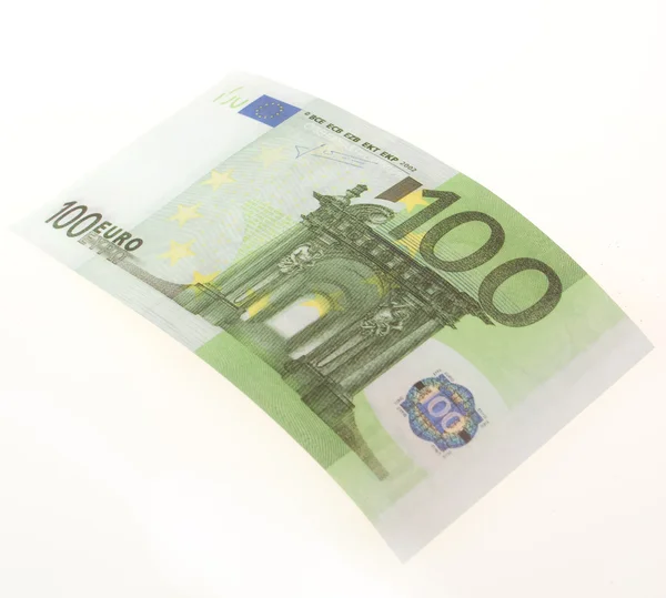 Hundert Euro Schein Isoliert Auf Weißem Hintergrund — Stockfoto