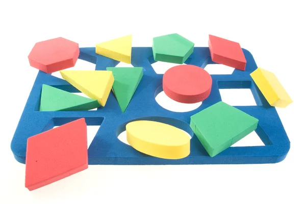 Barn utveckla spel med färg geometriska former — Stockfoto