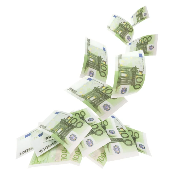Banconote in euro in caduta Fotografia Stock