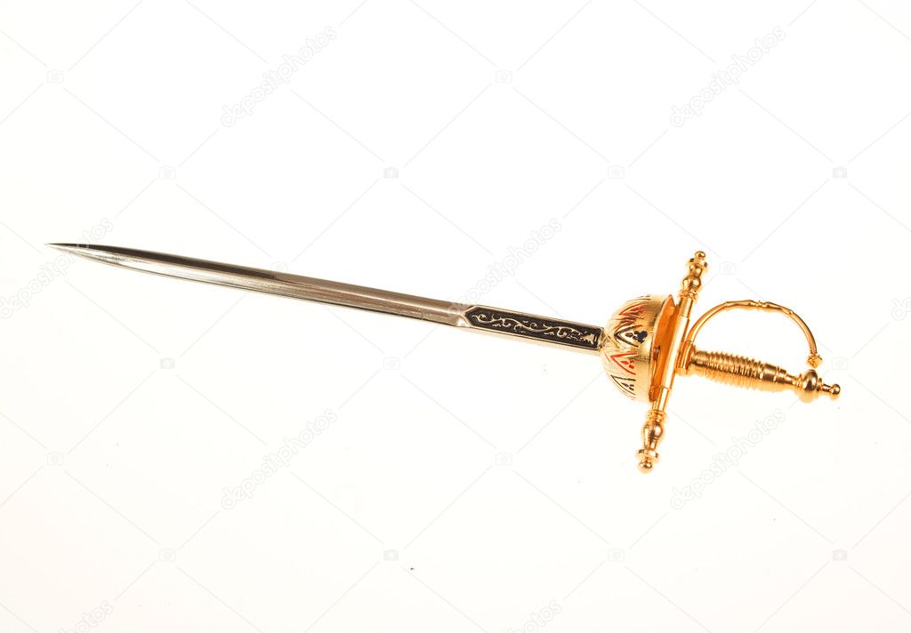 Ancient sword isolated on the white background