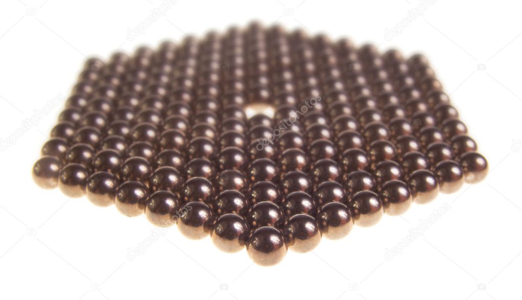 Hexagon of small metal balls