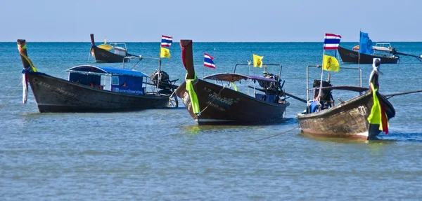Barcos Longos Tailandeses Mar Andamão — Fotografia de Stock