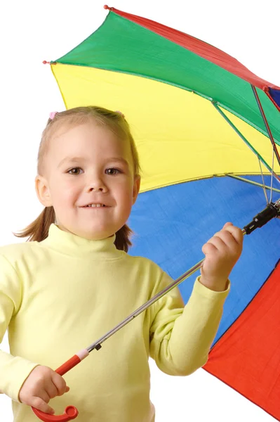 stock image Cute child with colorful umbrella