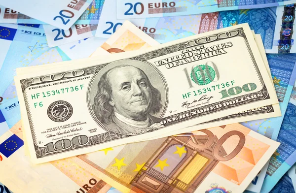 Кілька Сотень Доларів Вершині Євро Може Бути Використана Фон — стокове фото