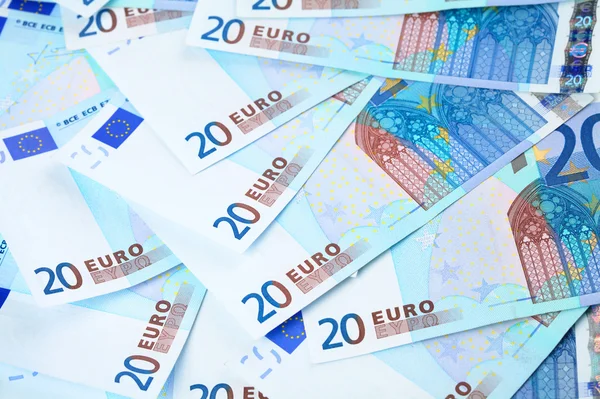 欧元的数钞票可以用作背景 — 图库照片