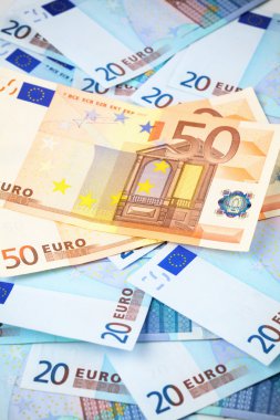 Few banknotes of 20 euro clipart