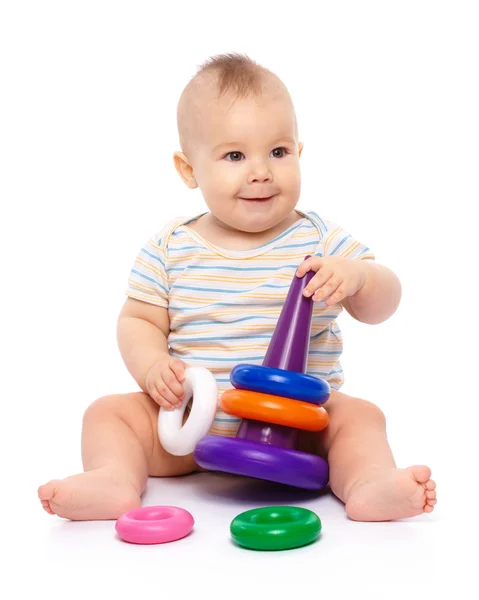 Küçük çocuk oyun oyuncak — Stok fotoğraf