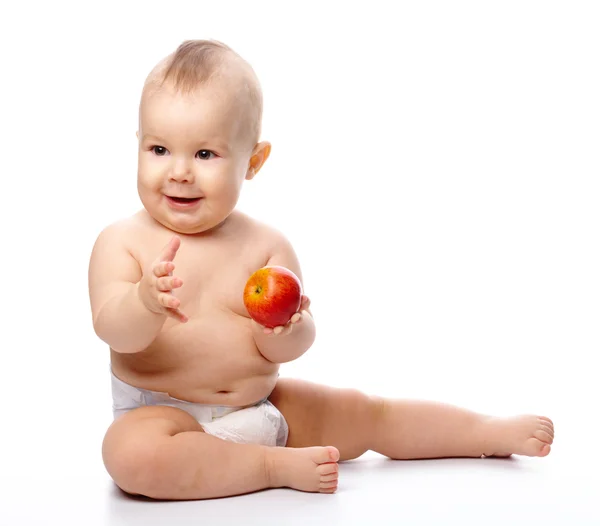 Petit enfant à la pomme — Photo