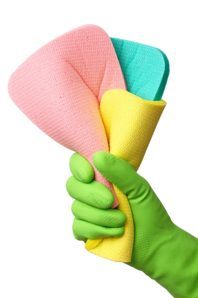 Pocas esponjas de lavado en la mano — Foto de Stock