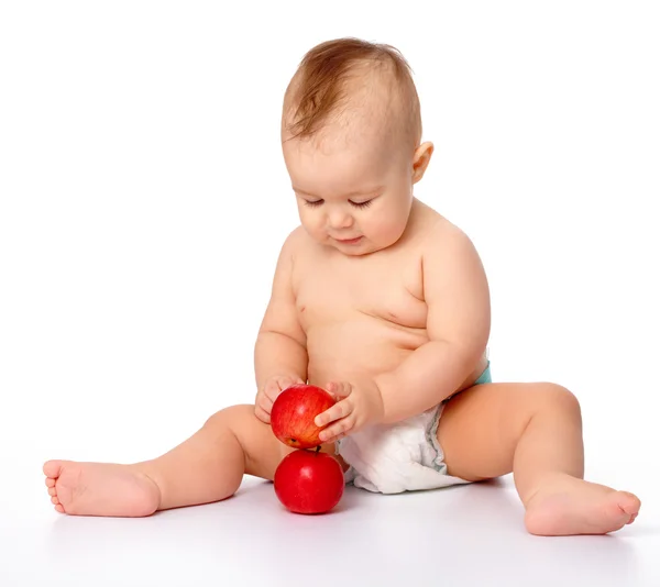 アップルと小さな子供 — ストック写真