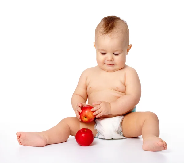 Little child with apple — Stock Photo, Image