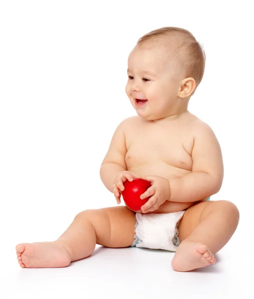 Malé dítě s apple — Stock fotografie