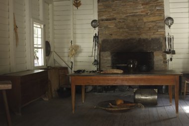 Pioneer's house interior clipart