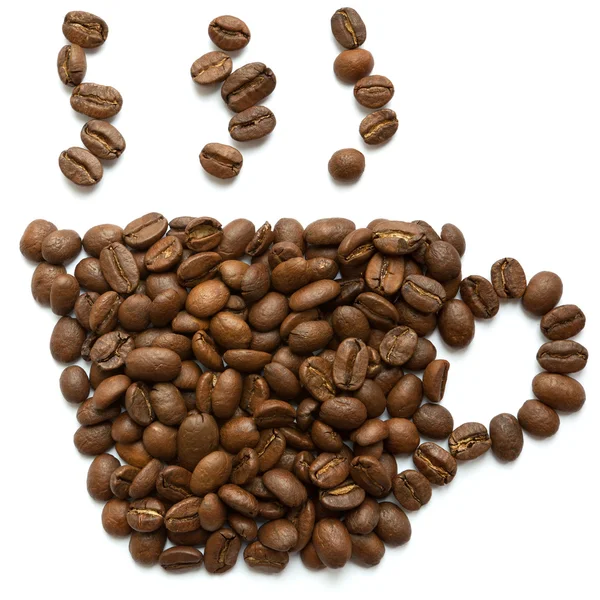 Coffee cup made from beans — Stock Photo, Image
