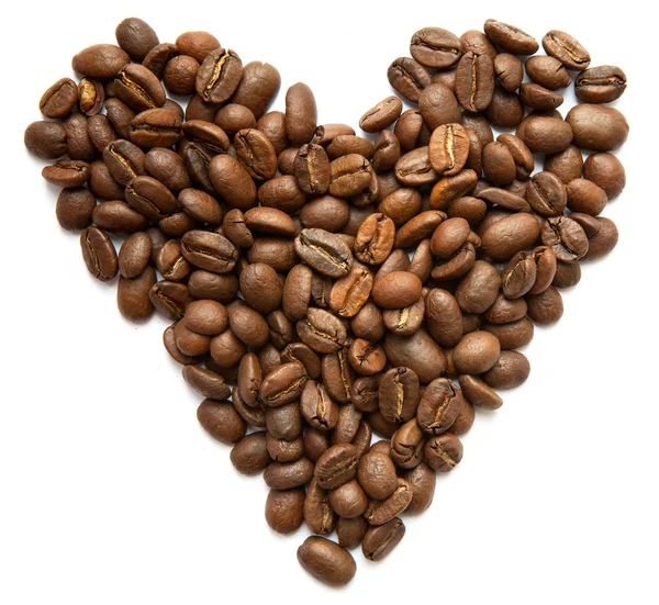 Символ сердца из кофейных зерен — стоковое фото