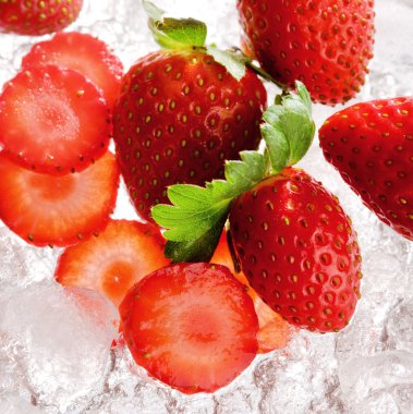 Strawberries on ice clipart