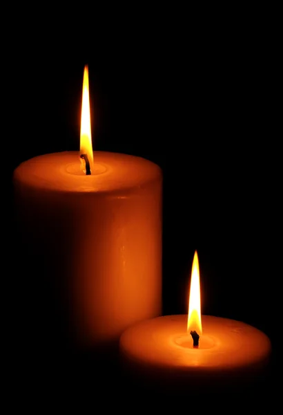 Dvě hořící svíčkou — Stock fotografie