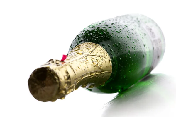 Wet Champagne bottle — Stock Photo, Image