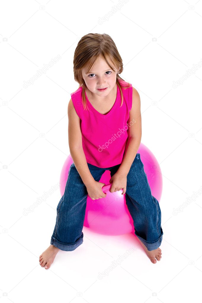 Girl sit on ball